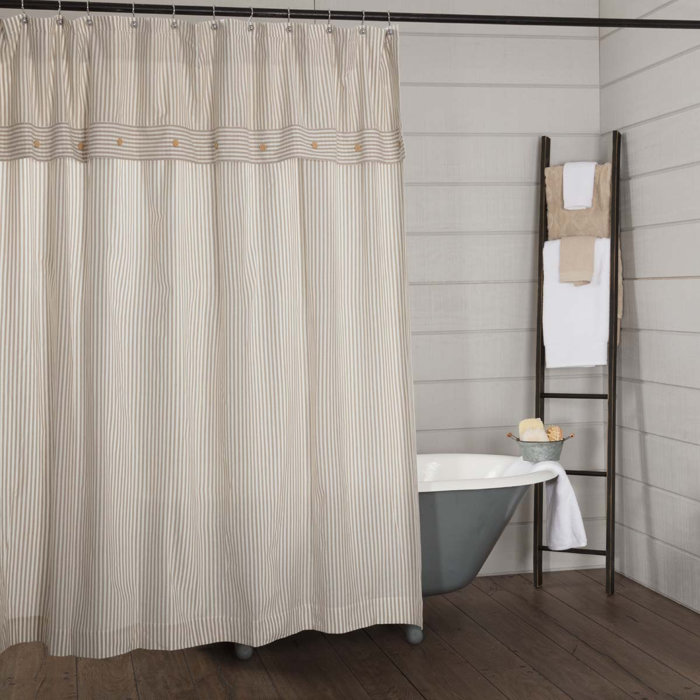 August Grove® Beverlin Cotton Shower Curtain Wayfair